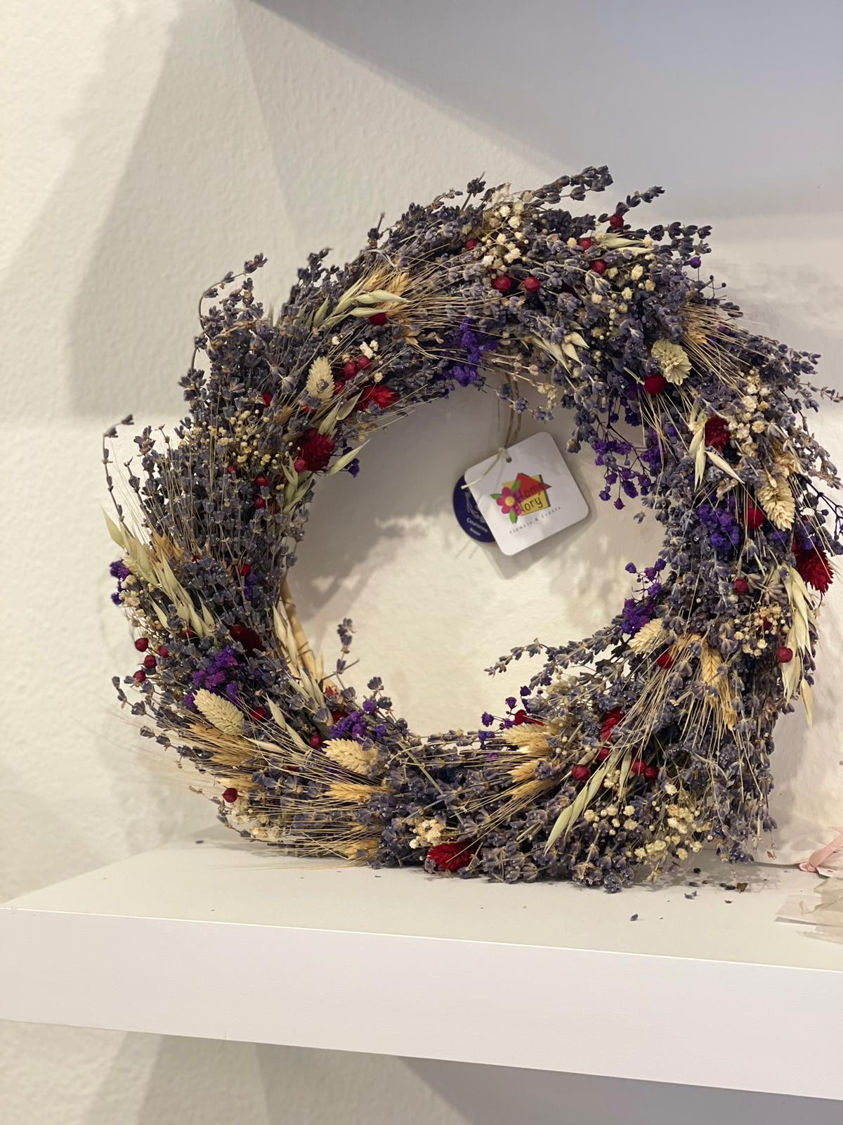 Ghirlande di fiori secchi e lavanda grandi