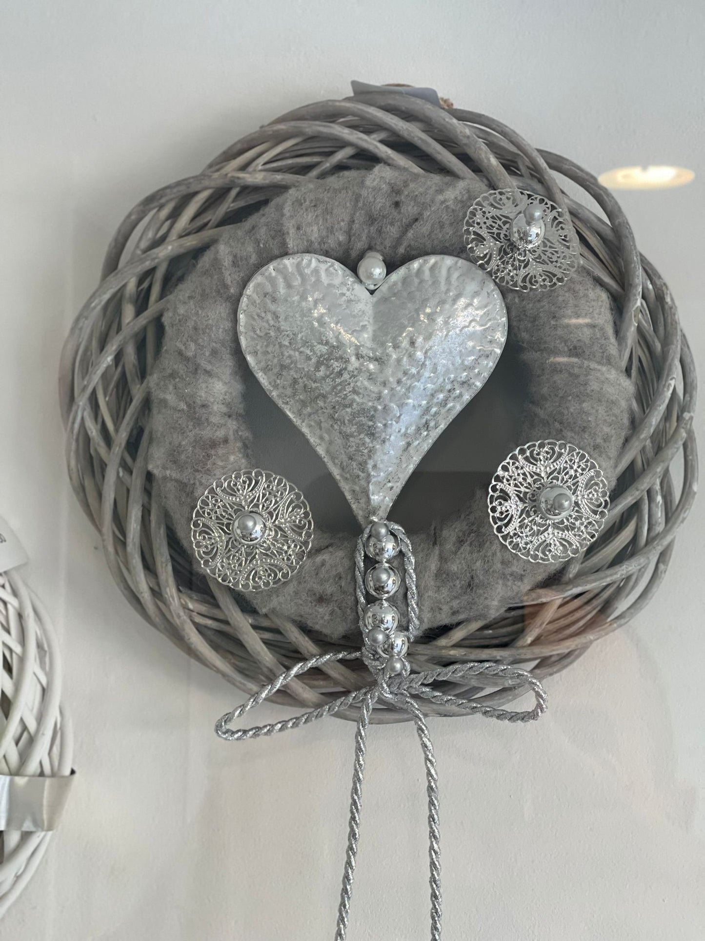 Ghirlanda cuore grigio silver