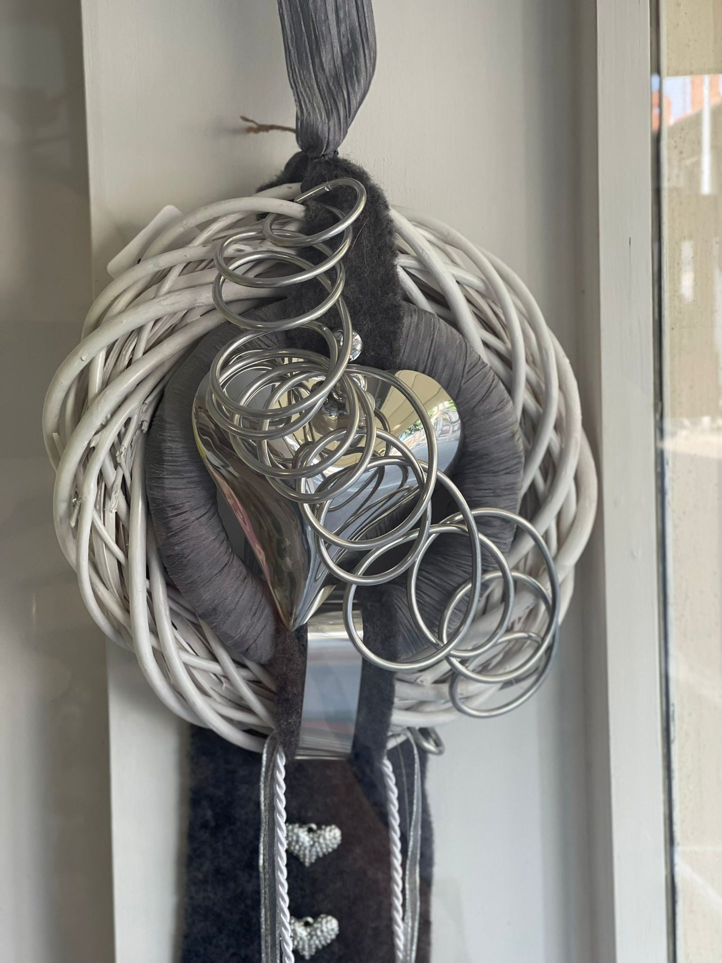 Ghirlanda cuore spirale silver